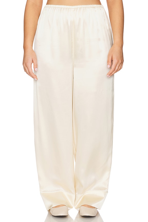 view 2 of 11 by Marianna Tay Silk Pajama Pant in Beige
