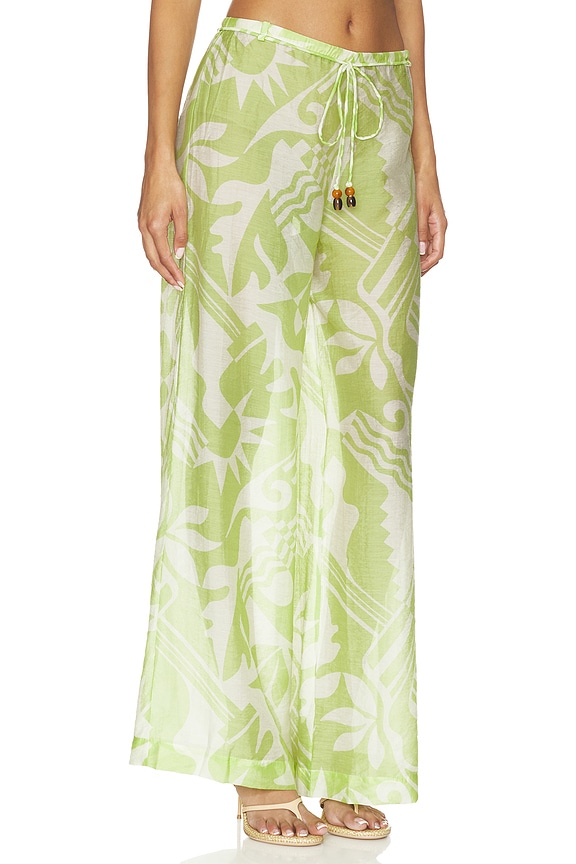 view 2 of 6 PANTALON NYRA in Green Riviera Abstract