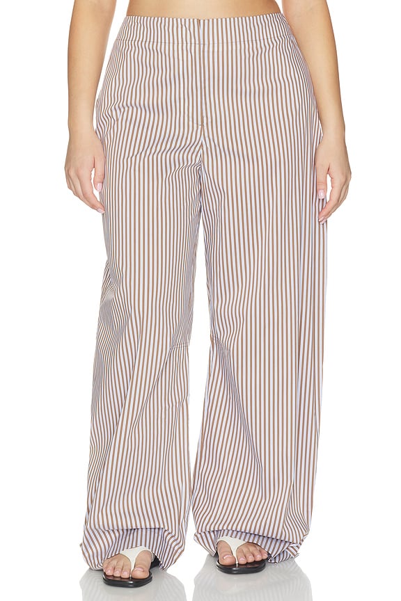 view 2 of 12 Freya Pant in Brown & Blue Stripe