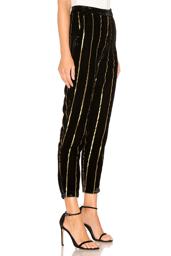 view 2 of 5 The Fallon Pant in Black & Gold Stripe