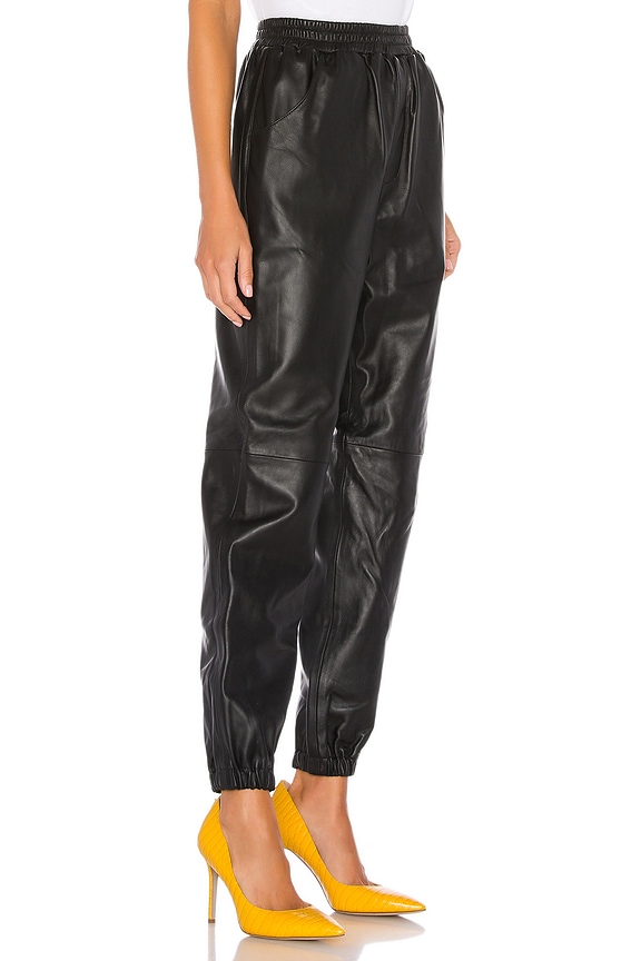 view 2 of 4 Tracey Leather Joggers in Black