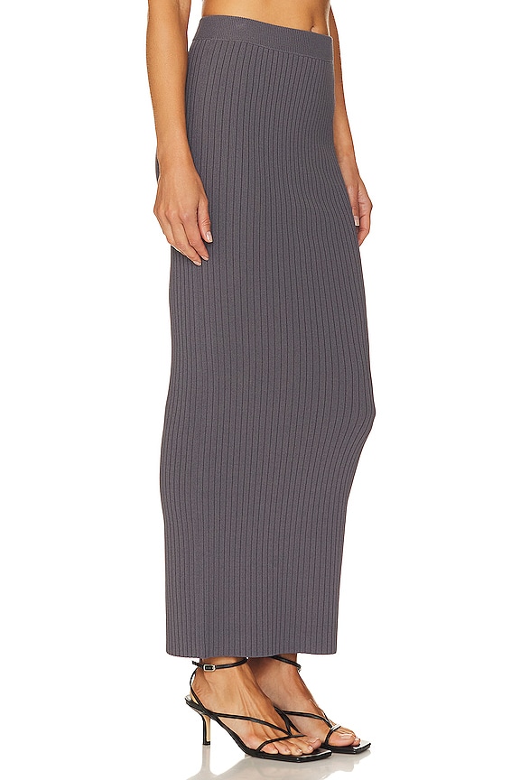 view 2 of 4 Camdyn Rib Knit Maxi Skirt in Slate Grey