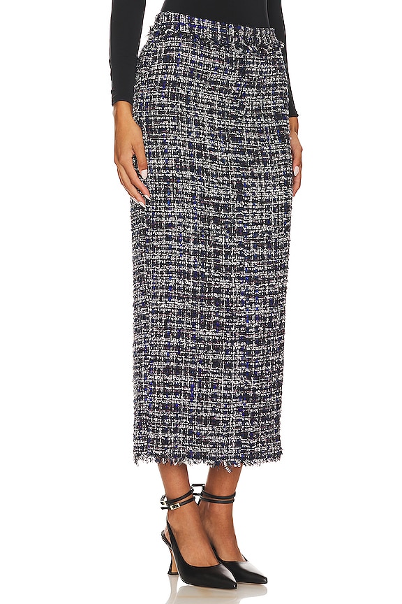 view 2 of 4 Tweed Straight Maxi Skirt in Black Multi