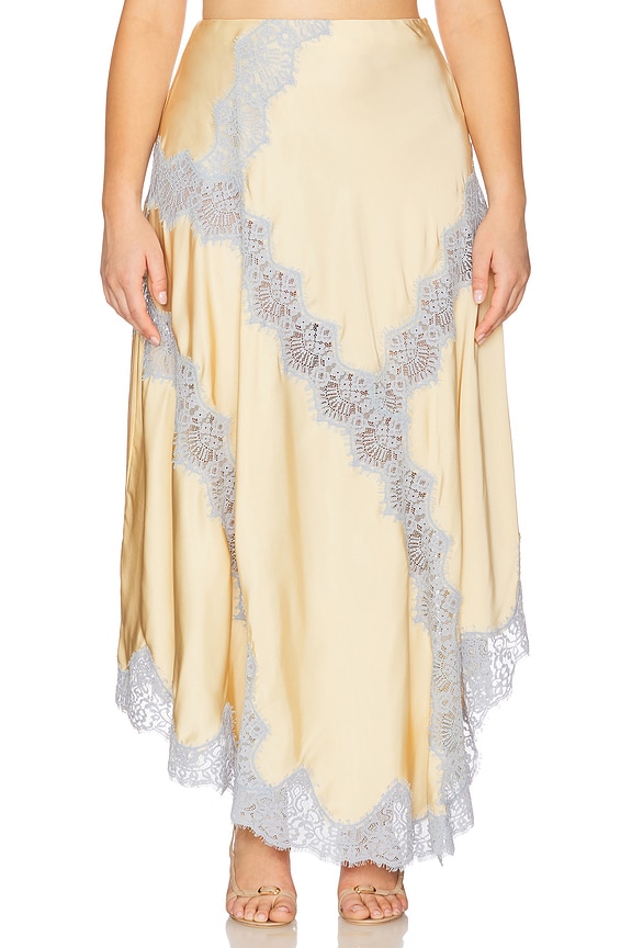 view 2 of 11 by Marianna Lay Midi Skirt in Beige & Blue