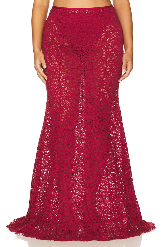 view 2 of 11 by Marianna Zelie Maxi Skirt in Burgundy