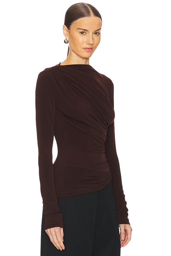 view 2 of 4 by Marianna Tullah Top in Chocolate Brown