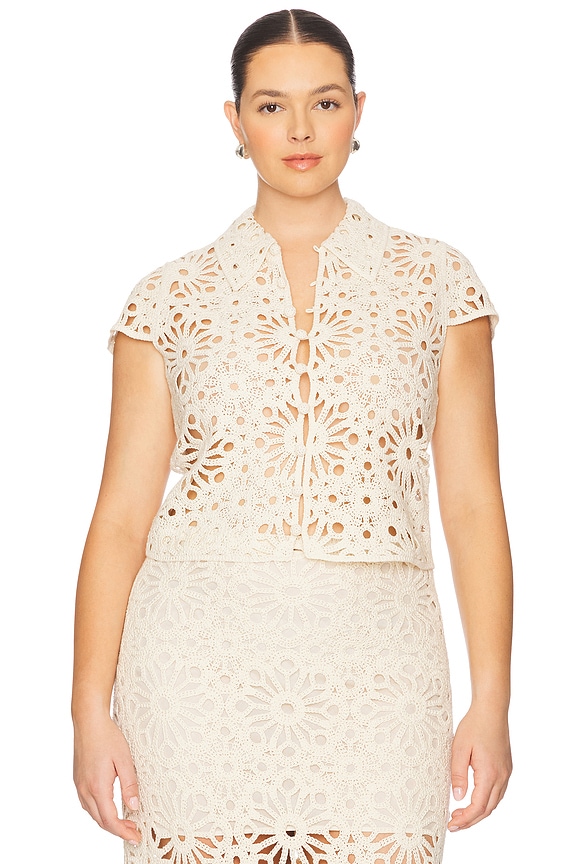 view 2 of 9 by Marianna Shay Top in Beige