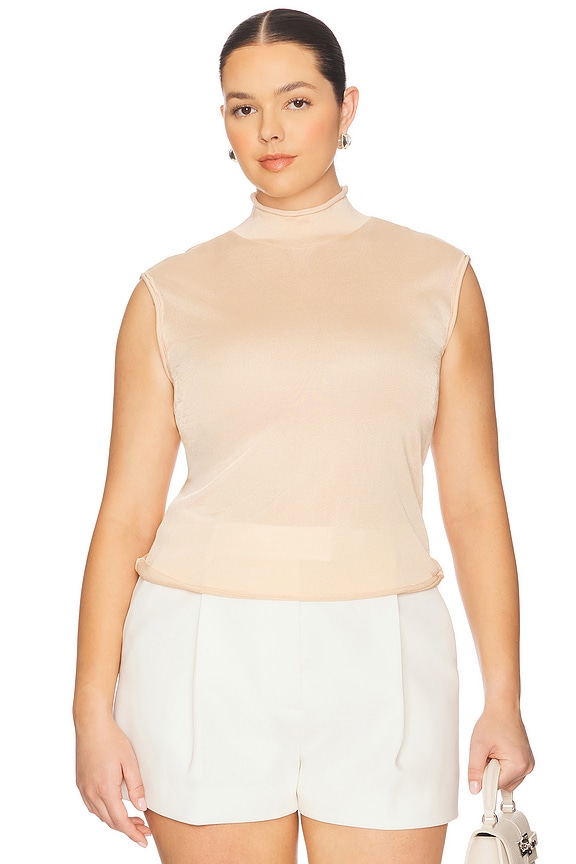 view 2 of 8 by Marianna Camryn Sheer Knit Top in Peachy Pink