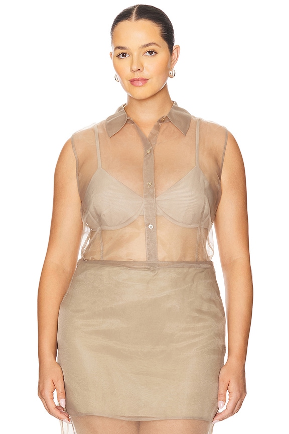 view 2 of 4 by Marianna Blaire Top in Taupe