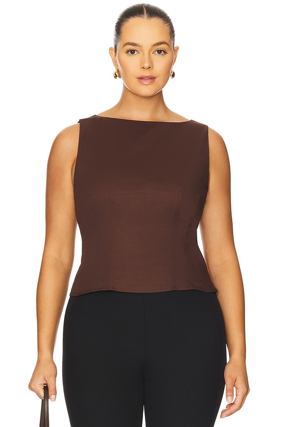 view 2 of 8 by Marianna Elsie Top in Chocolate Brown