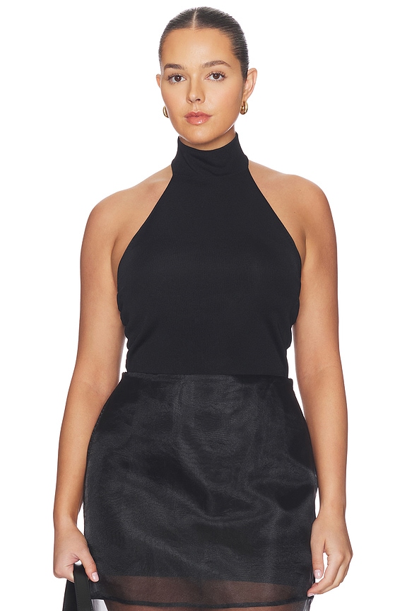view 2 of 10 Claudette Halter Knit Top in Black