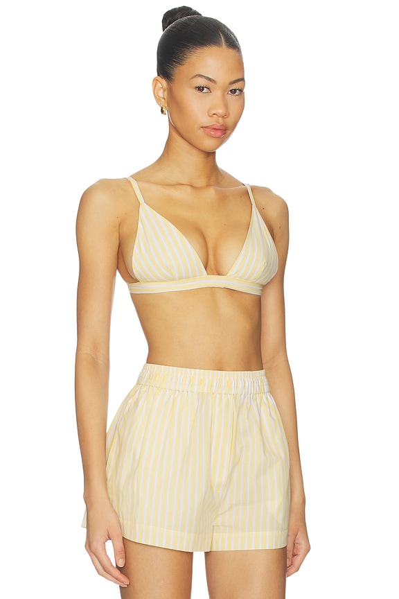 view 2 of 5 Romy Bra Top in Yellow Stripe