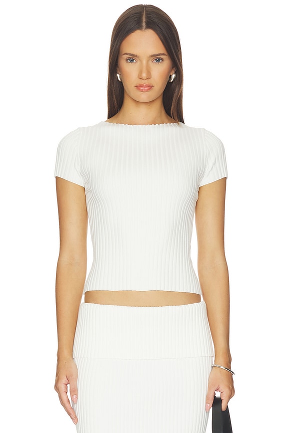 view 1 of 4 Jordin Short Sleeve Rib Top in Ivory