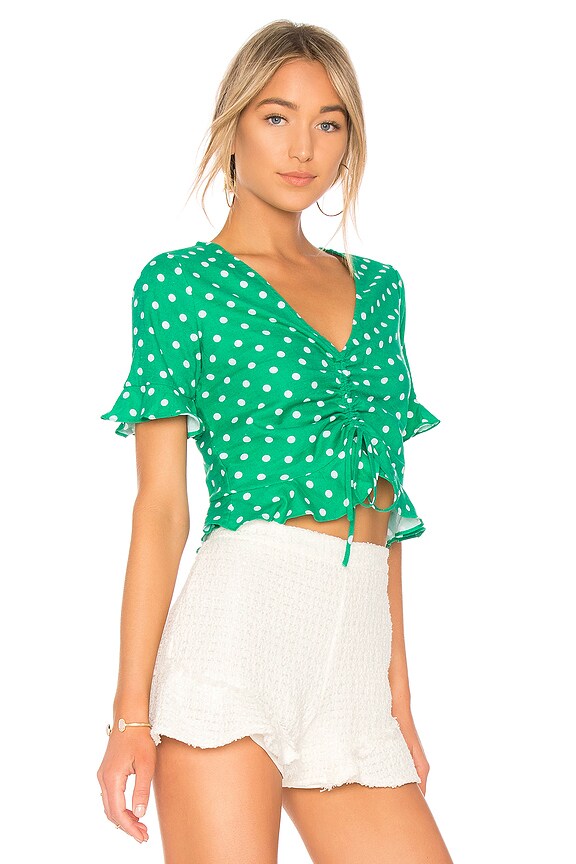 view 2 of 4 The Lucia Blouse in Green Dot