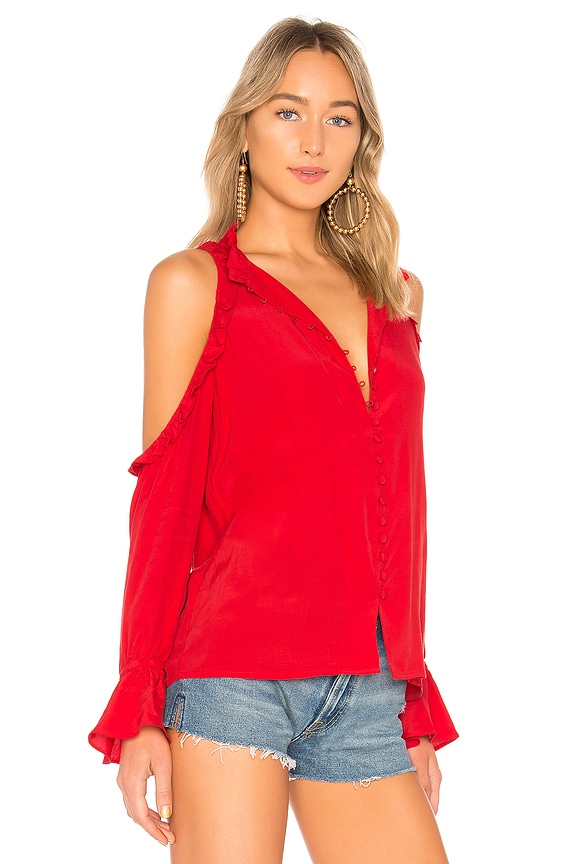 view 2 of 4 BLOUSE ÉPAULES APPARENTES THE BELL in Red