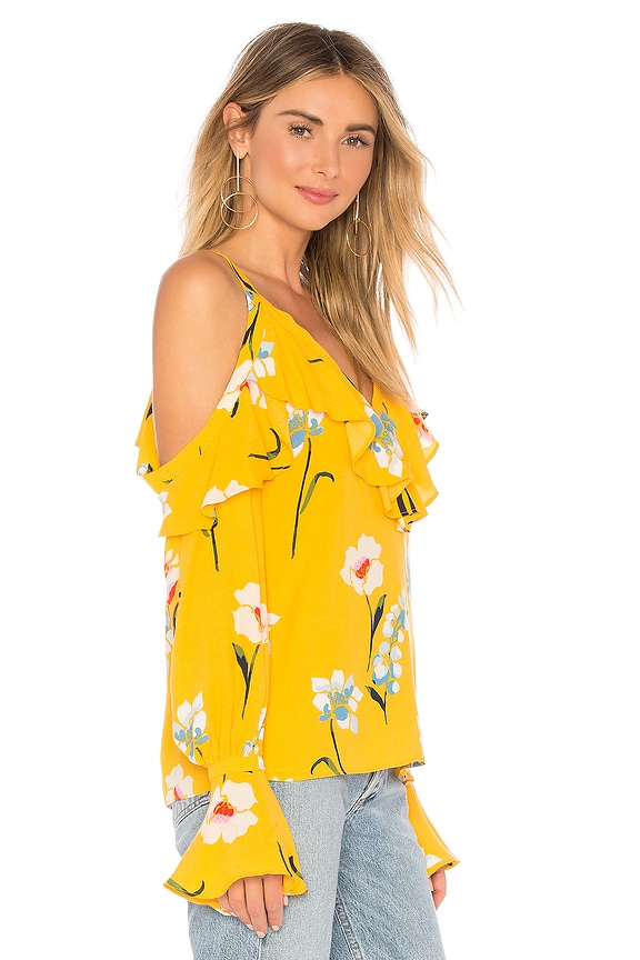 view 2 of 4 The Santo Blouse in Yellow Meadow Floral