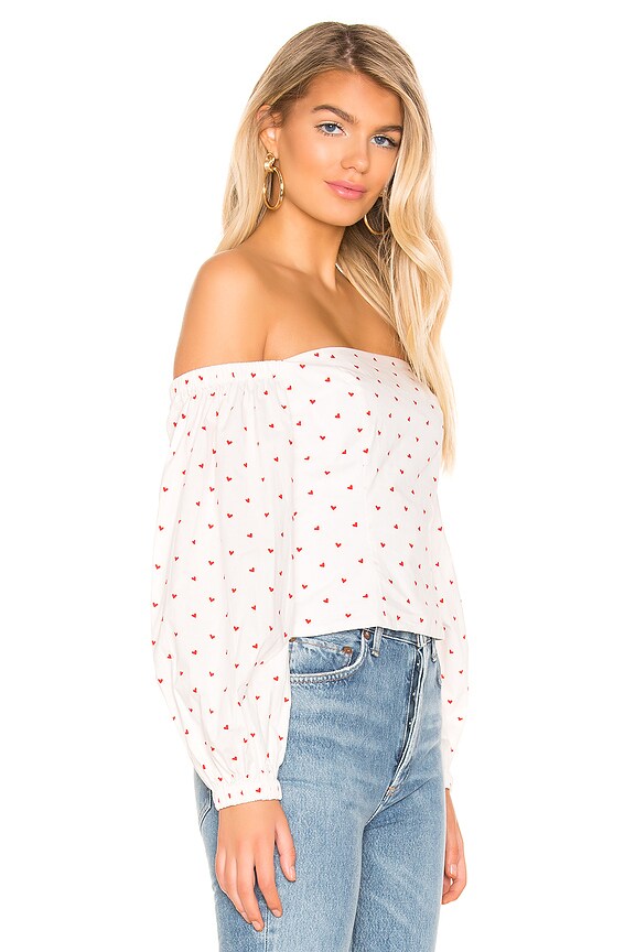 view 2 of 5 The Adeline Top in Red Mini Heart