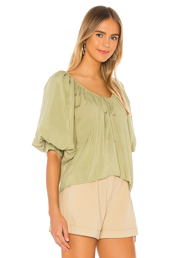 view 2 of 4 The Aubrielle Top in Olive Green