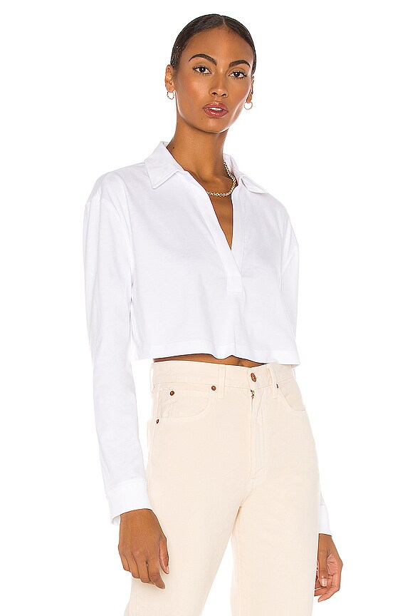 view 2 of 4 CAMISETA RECORTADA LS in White