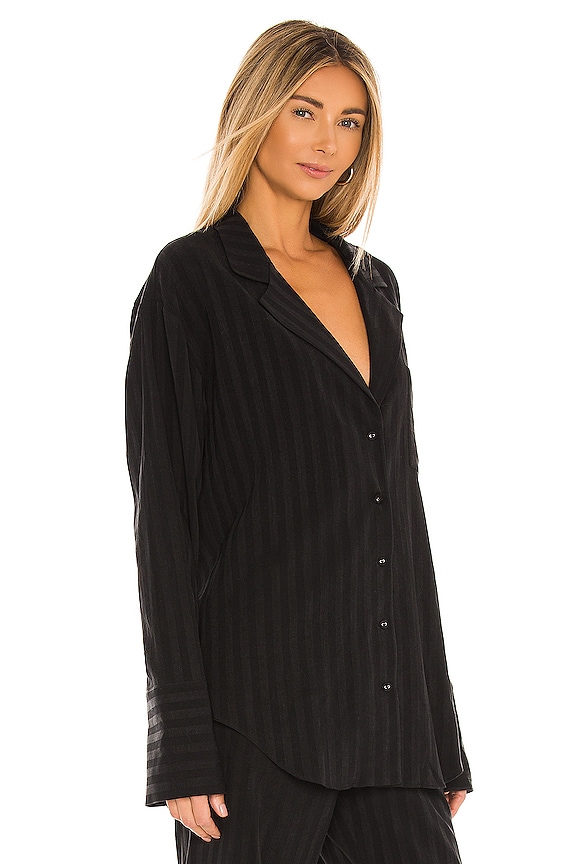 view 2 of 5 Pajama Top With Patch Pocket in Black