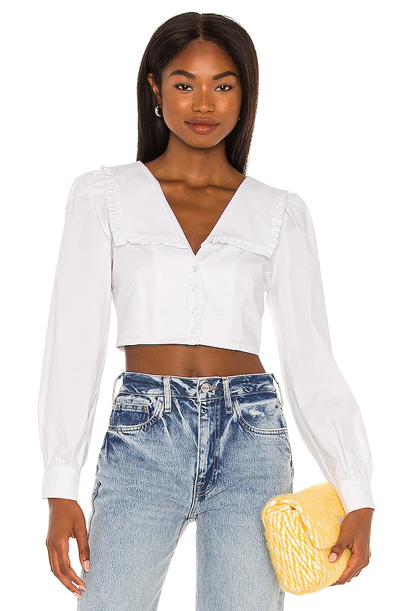 view 1 of 4 The Celi Crop Blouse in White