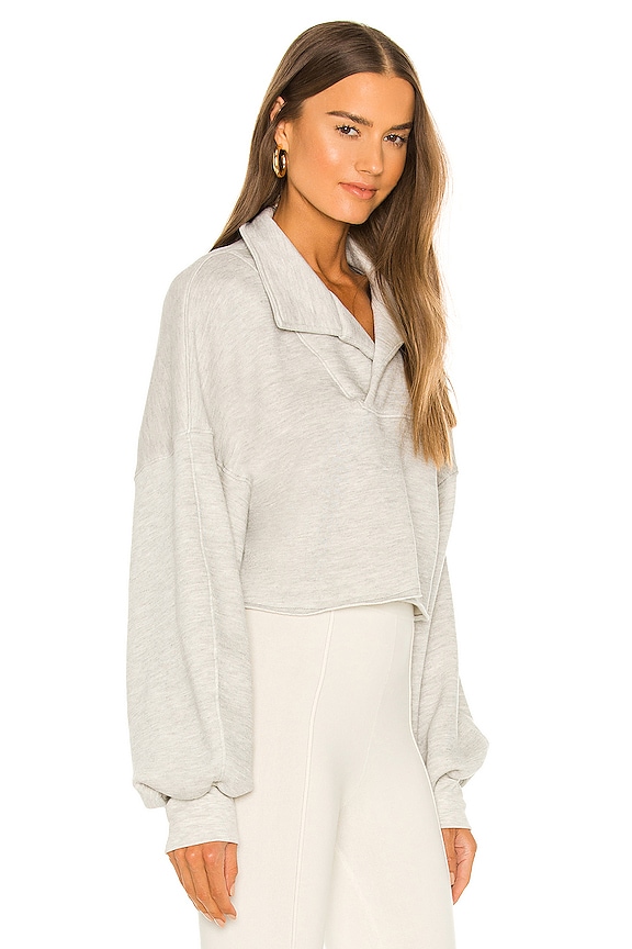 view 2 of 4 Collared Pullover in Heather Grey