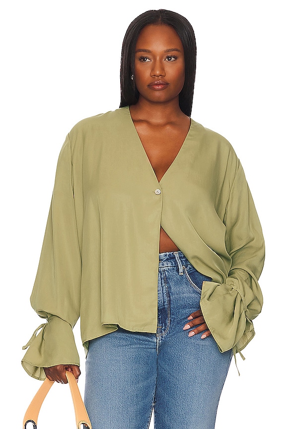 view 2 of 8 BLUSA in Olive Green
