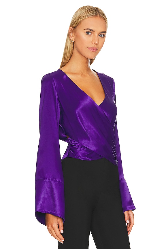 view 2 of 4 Shiloh Wrap Top in Deep Purple