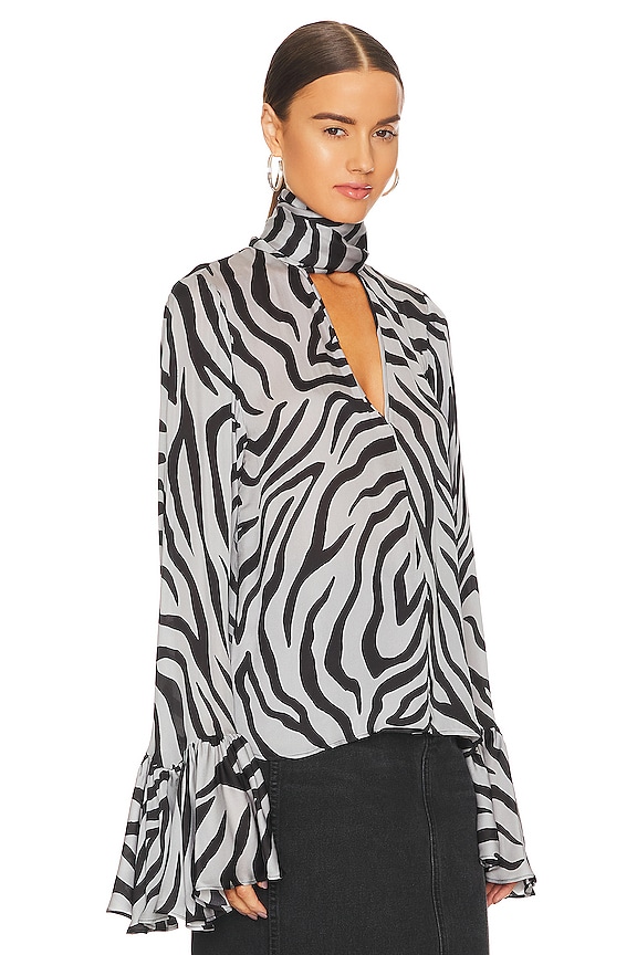 view 2 of 4 Blisse Top in Black Geo Zebra