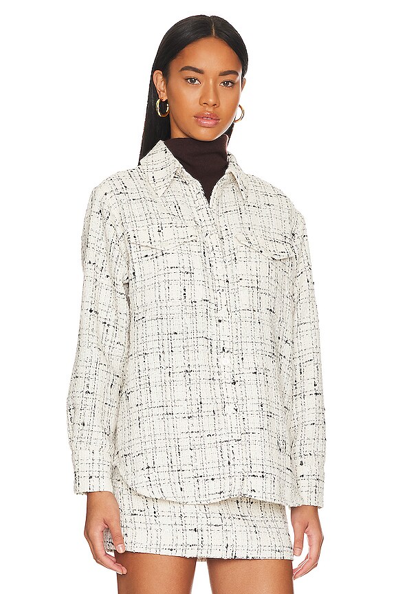 view 2 of 4 the Meloe Blouse in Ivory & Black