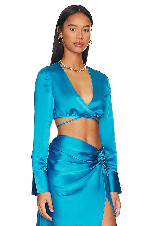 view 2 of 4 OTTILIE トップ in Aqua Blue