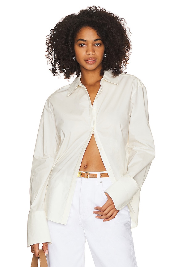 L'Academie x Maggie MacDonald Lane Button Down Shirt in White | REVOLVE