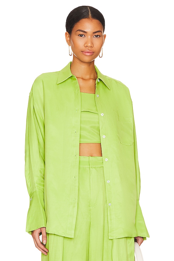 view 1 of 5 Genova Button Down Top in Green