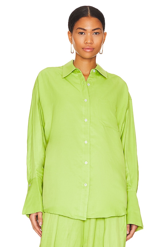 view 2 of 5 Genova Button Down Top in Green