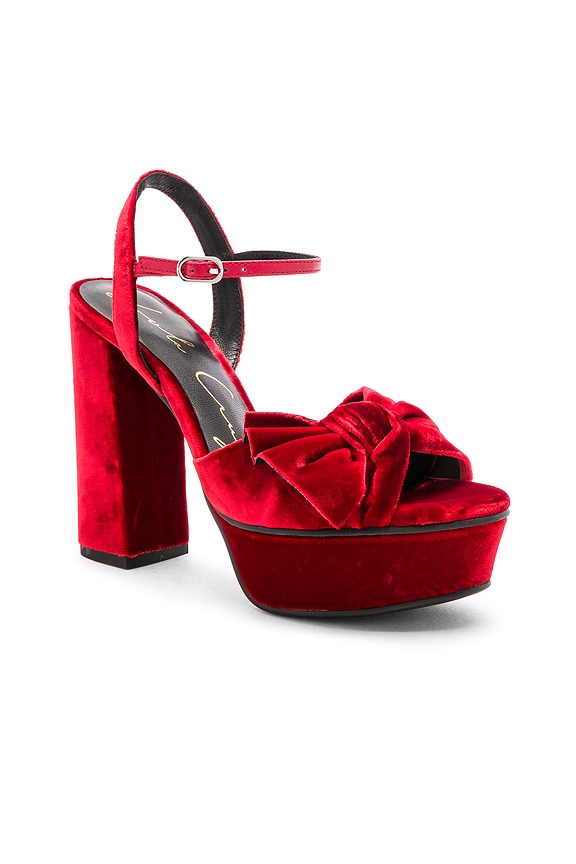 view 2 of 5 Velvet Platform Heel in Red