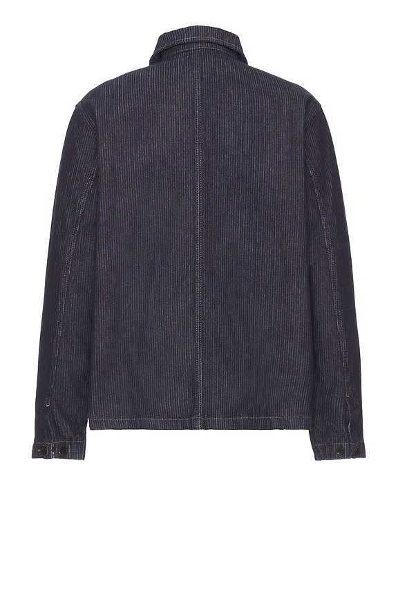 view 2 of 4 Hugh Denim Stripe Overshirt 2.0 in Dark Navy & White