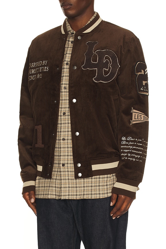 view 2 of 6 Corduroy Varsity Jacket in Slate Brown