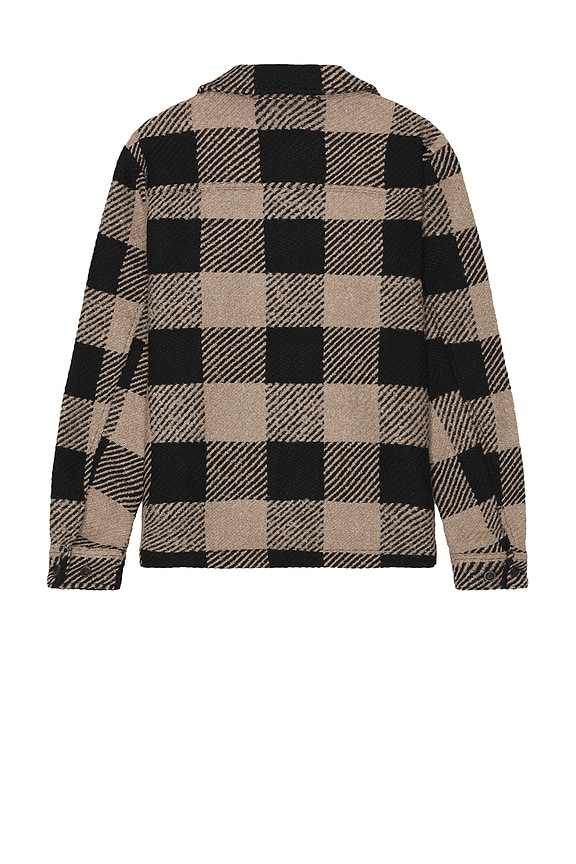 view 2 of 3 Jaiden Boucle Check Overshirt in Desert Taupe & Black