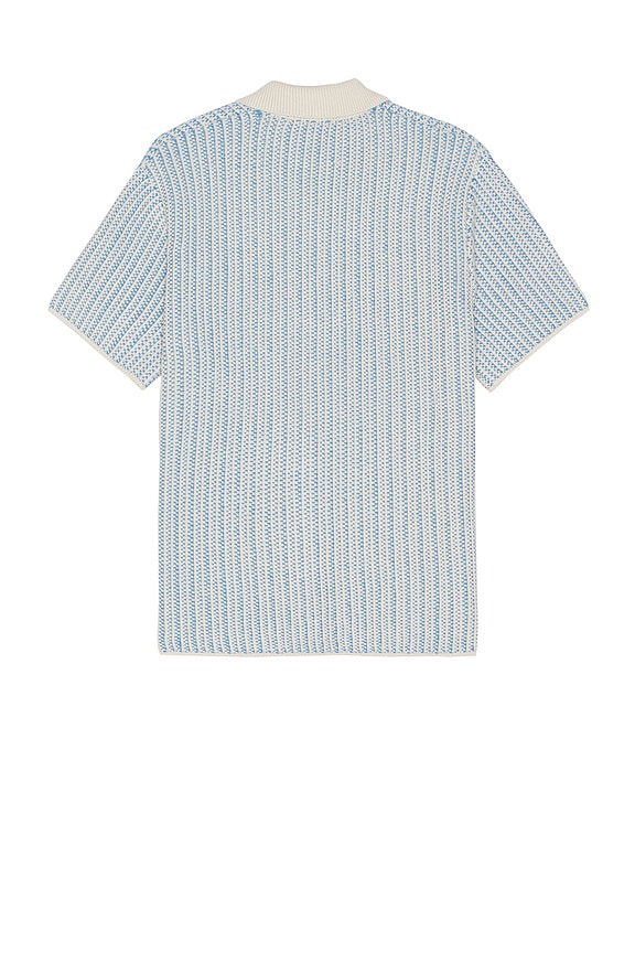 view 2 of 4 Easton Knitted Shirt in Washed Denim Blue & Ivory