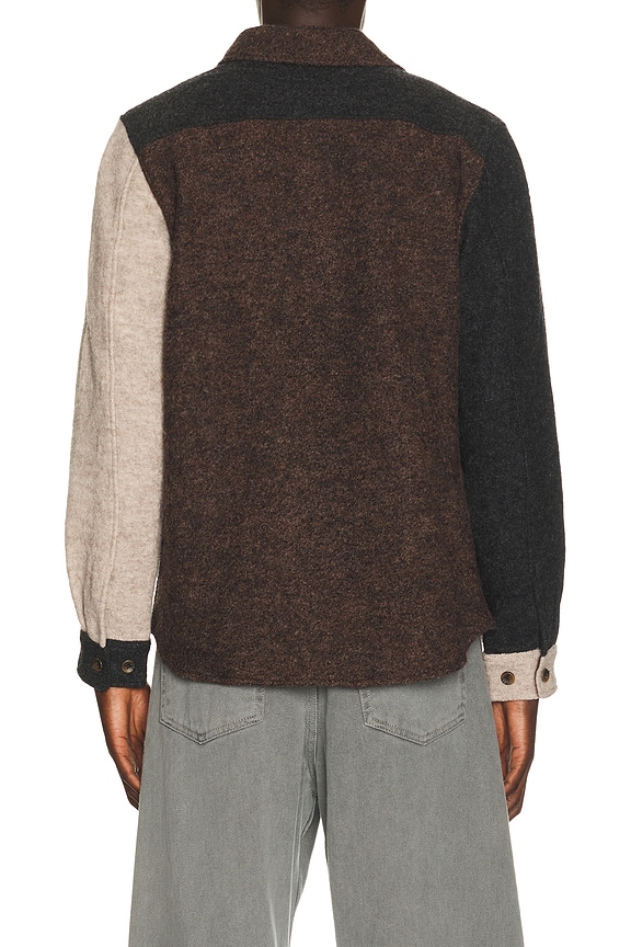 view 2 of 4 Wool Colourblock Overshirt in Mole Brown