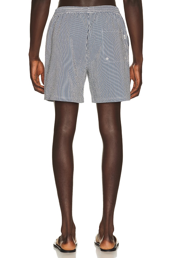 view 2 of 5 Stripe Seersucker Swim Shorts in Dark Denim Blue