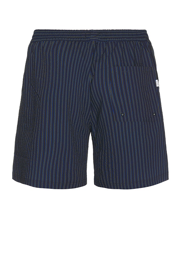 view 2 of 6 Stan Stripe Seersucker Swim Shorts in Dark Navy