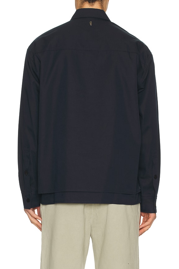 view 2 of 4 Double Layered Cotton Shirt in Navy