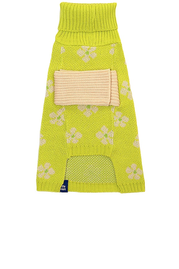 view 2 of 3 Flower Power Pet Sweater in Ivory & Yellow Plum