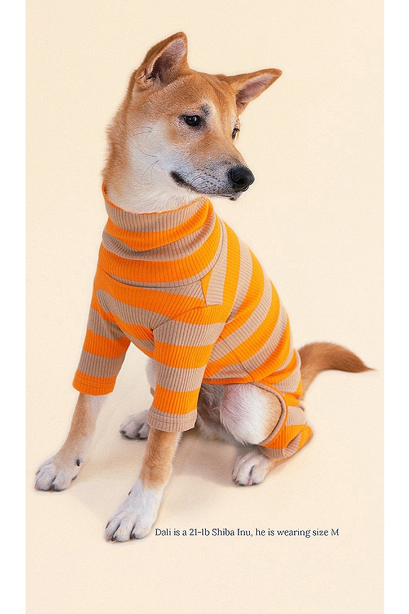 view 2 of 2 Peanut Butter Pet Onesie Over 25lbs in Orange & Camel