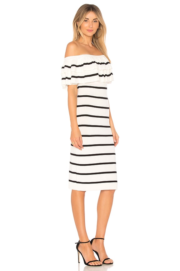 view 2 of 3 Off the Shoulder Dress in White & Black