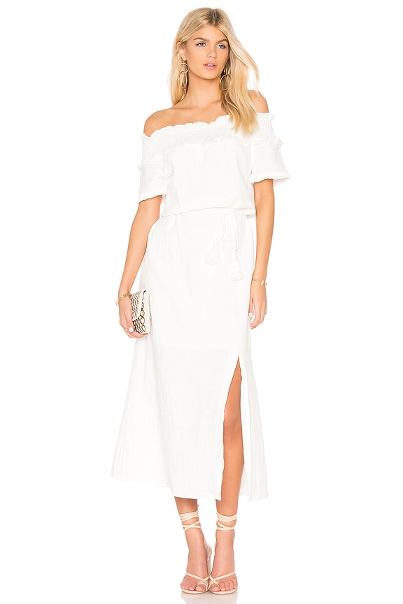 view 1 of 3 Peony Off Shoulder Dress in White