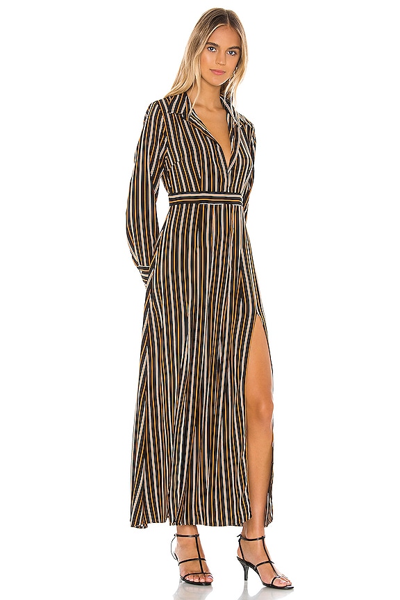 view 2 of 3 ABBY ミディ丈ドレス in Black & Camel