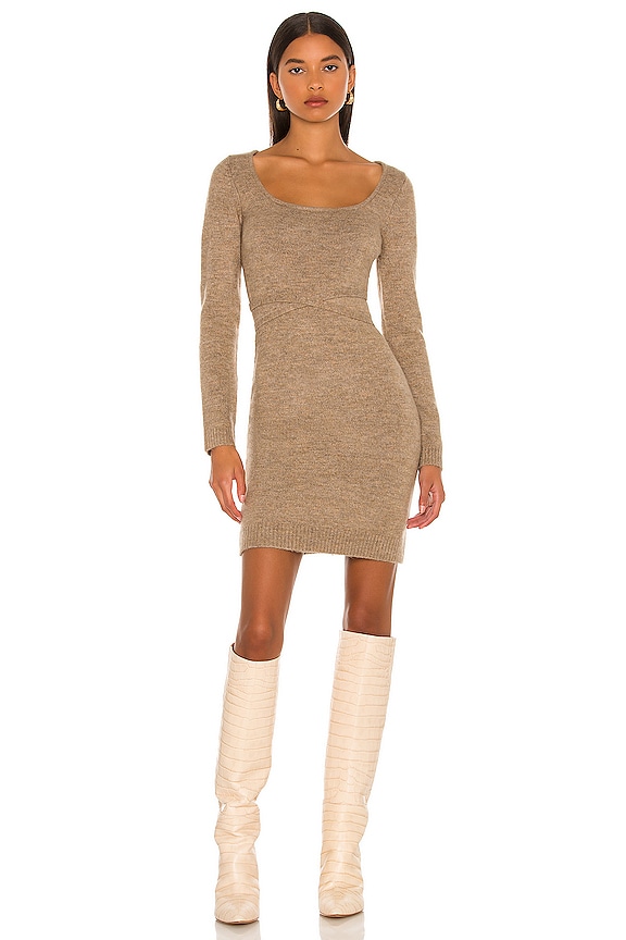 view 2 of 3 Megan Wrap Mini Dress in Mocha