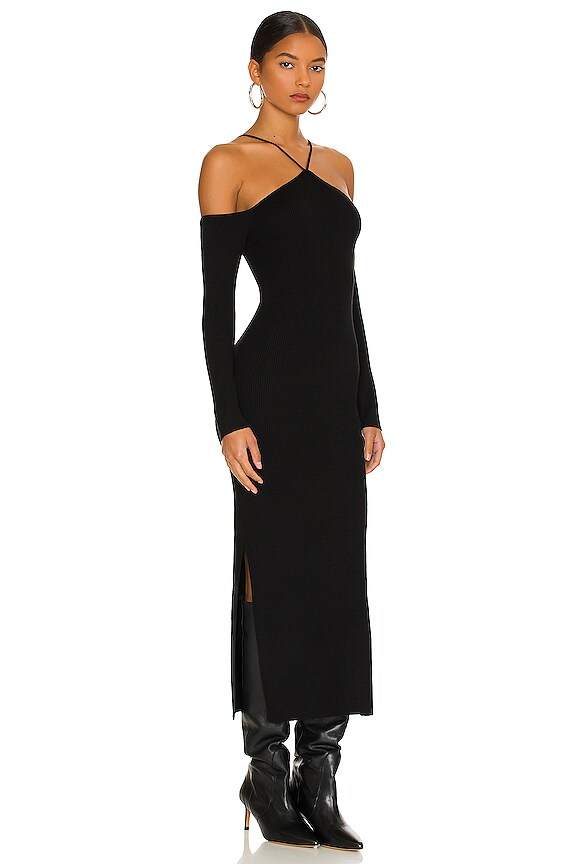 view 2 of 3 ROBE MI-LONGUE AMANDA in Black